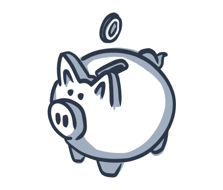 Piggy Bank Graphic With Change